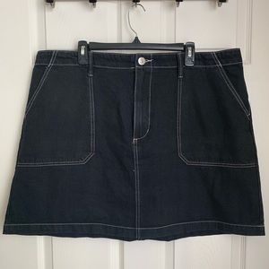 Black Denim A-like skirt